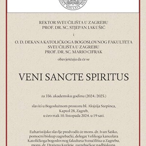 Zaziv Duha Svetoga za 356. akademsku godinu na Sveučilištu u Zagrebu