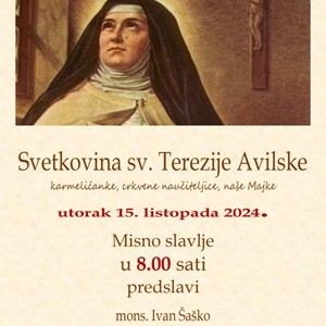 Proslava sv. Terezije Avilske u Karmelu u Mariji Bistrici