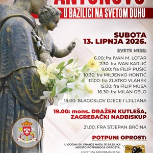 Nadbiskup Kutleša predvodi misno slavlje Antunova u bazilici na Svetom Duhu