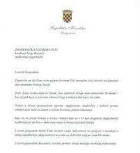 Predsjednica Republike Hrvatske čestitala imendan kardinalu Bozaniću 