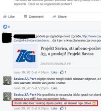 Reagiranje župljana s Trnjanske Savice na manipulacije podacima inicijative "Čuvamo naš park"