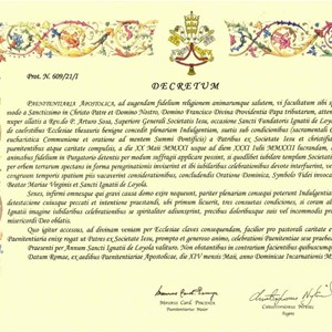 Dekret Apostolske pokorničarne o potpunom oprostu povodom Ignacijeve godine