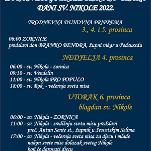 Proslava župne svetkovine u Župi sv. Nikole, biskupa u Bistri