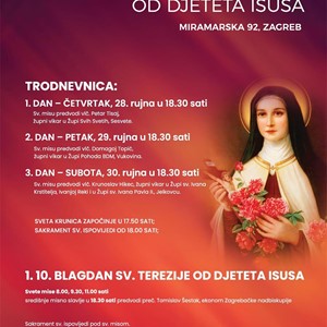Župni blagdan sv. Terezije od Djeteta Isusa u Zagrebu