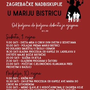 Hodočašće mladih Zagrebačke nadbiskupije u Mariju Bistricu