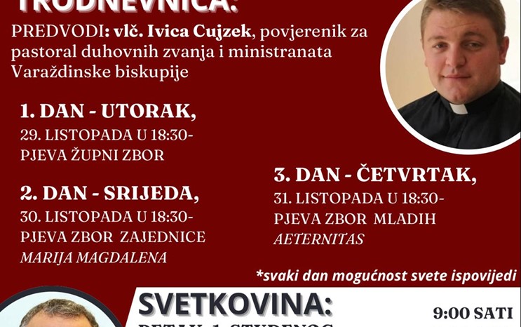 Treći dan trodnevnice uoči svetkovine Svih svetih u Sesvetama