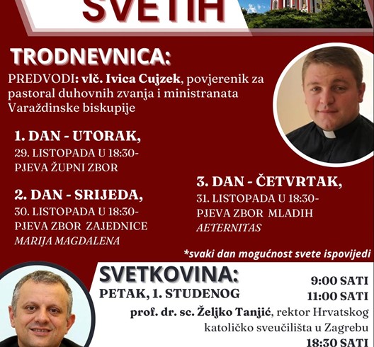 Treći dan trodnevnice uoči svetkovine Svih svetih u Sesvetama